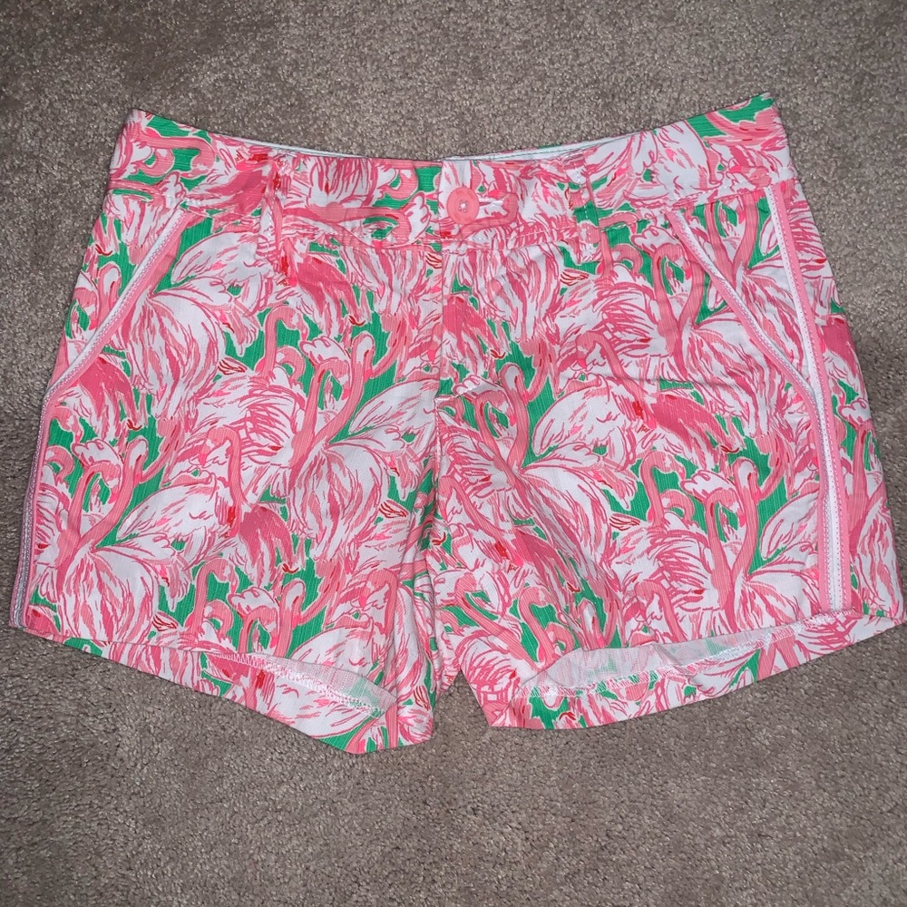 Lilly Pulitzer EUC Pink Flamingo Callahan shorts